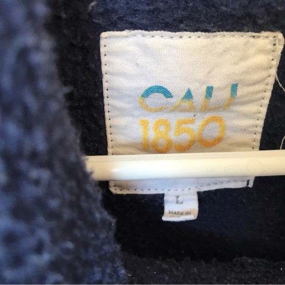 Good Vibes Hoody Kangaroo Pocket Navy SzL Drawstring Pullover Banded Cuffs/Hem - Picture 2 of 10